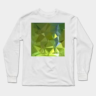 Chartreuse Green Abstract Low Polygon Background Long Sleeve T-Shirt